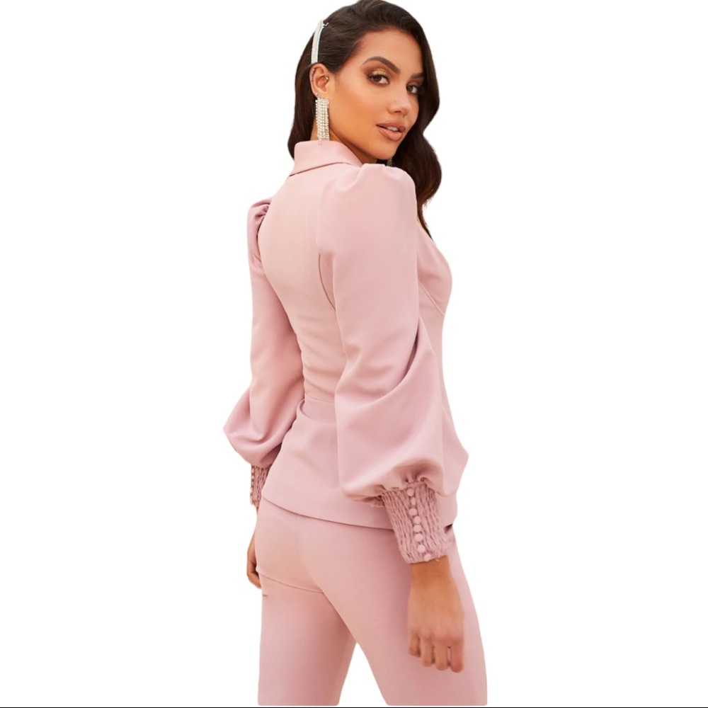 New without tags Lavish Alice corset button blazer co-ord in pink - Picture 2 of 9
